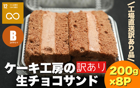 【工場直送訳あり品】ケーキ工場の訳あり生チョコサンドセット