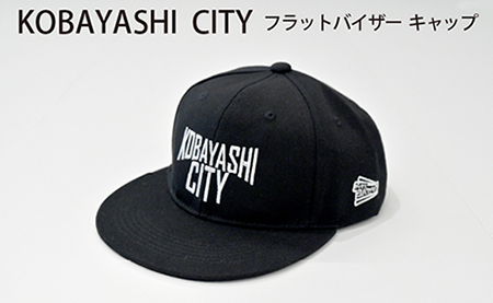 「KOBAYASHI CITY」キャップ(黒地×白ロゴ・フリーサイズ)