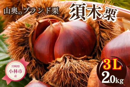 [山奥のブランド栗]大粒すきすき須木栗 3L サイズ以上 2kg(生栗 マロン くり 甘露煮 栗ご飯 限定)