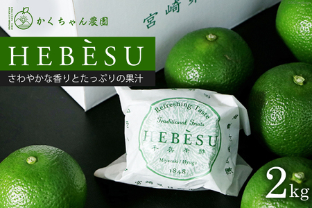 へべす 柑橘【2024年8月～10月発送予定】採れたてへべす 2kg [かくちゃん農園 宮崎県 日向市 452060042] 先行予約 期間限定 数量限定 果汁 香酸柑橘 調味料 平兵衛酢 ヘベス 宮崎 ビタミンC アミノ酸 国産 種が少ない