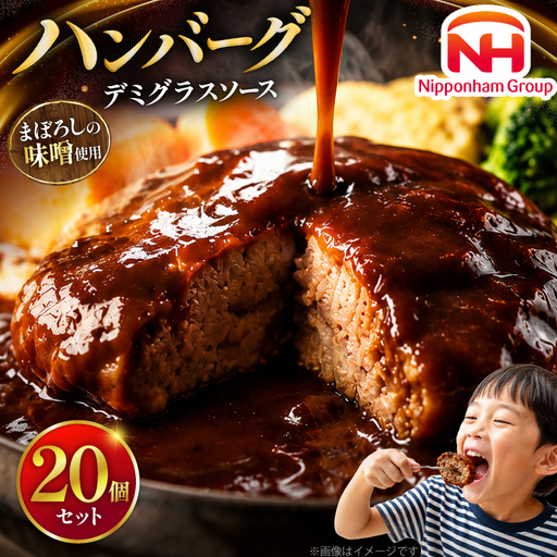 ハンバーグ 日本ハム まぼろしの味噌使用 デミグラスソース 150g 20個 [日本ハムマーケティング 宮崎県 日向市 452061707]