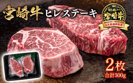 [宮崎牛]ヒレステーキ2枚 4等級以上 国産牛肉[2.2-12]Y