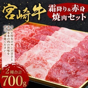 宮崎牛 霜降り&赤身焼肉セット 700g 切り落とし 牛肉 カルビ モモ ウデ 赤身 国産牛 お肉 冷凍 焼き肉 ギフト 贈答用 贈り物 宮崎県 九州 送料無料 日本一 祝!宮崎牛は、史上初和牛オリンピック4大会連続内閣総理大臣賞受賞!