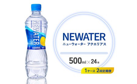 [2回定期便]アクエリアス ニューウォーター 500ml PET[コカ・コーラ]ペットボトル 1ケース(24本) 定期便 2回(48本) セット スポーツドリンク スポドリ カロリーゼロ 熱中症対策 水分補給 清涼飲料水 宮崎県 えびの市 送料無料