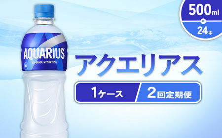 [2回定期便]アクエリアス 500ml PET × 24本 1ケース 毎月 2回 AQUARIUS スポーツドリンク スポーツ飲料 ペットボトル 熱中症対策 水分補給 コカ・コーラ Coca-Cola 運動 送料無料