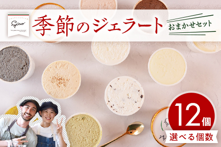 ＜おまかせセット 季節のジェラート 12個＞ お店セレクト フレーバー お任せ 宮崎県 三股町 スイーツ アイス ヘルシー おやつ 菓子 お菓子 洋菓子 おたのしみ お楽しみ プレゼント ギフト 贈答用 クリスマス ご当地 母の日 【MI543-ci】【Ciao Gelateria】