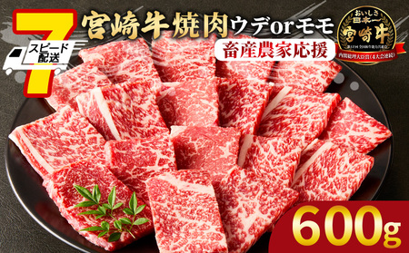 [宮崎牛 赤身焼肉 1パック(600g)]7営業日以内に順次出荷[ 国産 黒毛和牛 牛肉 牛 精肉 スライス ウデ肉 モモ肉 4等級以上 ブランド牛 赤身 旨味 贈答品 ギフト 贈り物 化粧箱 焼肉 グルメ ミヤチク 宮崎県 国富町 ][b0990_my_ouen]