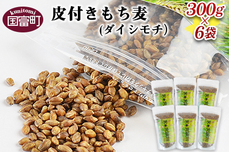 [皮付きもち麦(ダイシモチ)300g×6袋]翌月末迄に順次出荷[ むぎ ムギ 穀物 食物繊維 プチプチ 食感 プチプチ食感 ][a0241_mw]