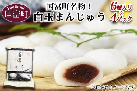 [国富町名物!白玉まんじゅう(6個入り×4パック)]翌月末迄に順次出荷[a0052_iu]