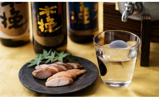日向木挽 3種 芋 焼酎 鶏 ささみ くんせい セット 飲み比べ 食べ比べ 燻製 おつまみ 送料無料[雲海酒造]