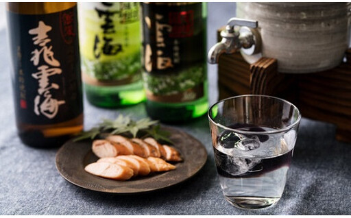 雲海そば焼酎3種&鶏のささみくんせいセット[雲海酒造]