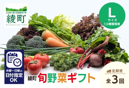 綾町旬野菜ギフト Lサイズ[全3回定期便](04-71) 無農薬 減農薬 栽培期間中 新鮮 3回 産地直送無農薬 減農薬 定期便 新鮮 産地直送 3回 美味しいい 野菜 旬 新鮮 とれたて 直送 産地 栽培期間中 無農薬 無化学肥料 野菜 無農薬 減農薬 栽培期間中 新鮮 産地直送 美味しいい 野菜 旬 新鮮 とれたて 直送 産地 栽培期間中 無農薬 無化学肥料 野菜 定期便