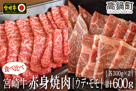 [宮崎牛赤身焼肉600g(300g×2)]3か月以内に順次出荷[c717_tf_x2]