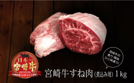 ＜宮崎牛＞牛スネ（煮込み用）1kg（500g×2パック）※90日以内出荷【B228】