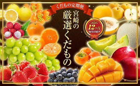 青果店チョイス!くだもの定期便Vol.4(全12回)国産 フルーツ 果物 1年間 毎月お届け 産地直送[F147]