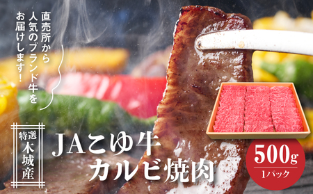 JAこゆ牛 特選木城産 カルビ500g 焼肉用_K56_0006