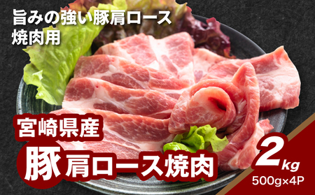 宮崎県産豚肩ロース焼肉 2kg K16_0174