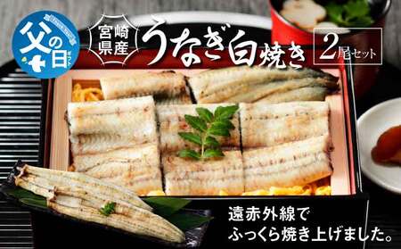 [父の日ギフト]『6月9日〜14日お届け』宮崎県産 うなぎ 白焼き 2尾セット K10_0024