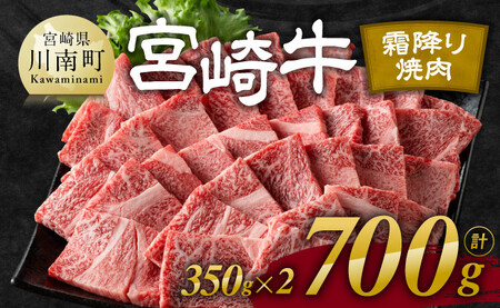 [令和7年11月発送]宮崎牛霜降り焼肉 700g (350g×2)[肉 牛肉 国産 宮崎県産 宮崎牛 黒毛和牛 和牛 焼肉 BBQ 4等級 A4ランク 肩ロース E11122]