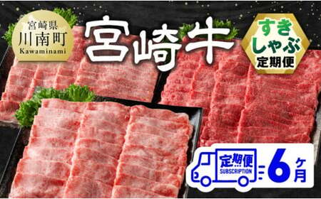 [6ヶ月定期便]宮崎牛すきしゃぶ定期便 全6回[ 肉 牛肉 国産牛肉 宮崎県産 宮崎牛 黒毛和牛 和牛 セット しゃぶしゃぶ用 焼しゃぶ すき焼き用 肩ロース ウデ モモ お祝い 差入 キャンプ バーベキュー ご褒美 贈答用 送料無料 ]