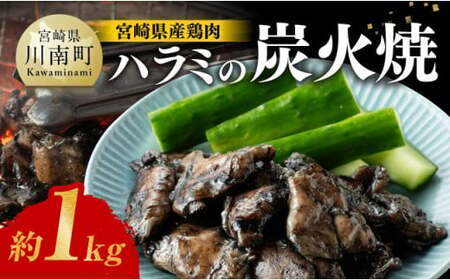 [令和6年10月発送]宮崎県産 鶏肉 ハラミ の 炭火焼 1kg [ 肉 鶏 鶏肉 はらみ 炭火焼 ジューシー 宮崎名物 ]