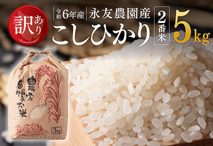 [訳あり][令和6年産]永友農園産「こしひかり(2番米)」5kg [ 米 お米 白米 精米 国産 宮崎県産 コシヒカリ ]