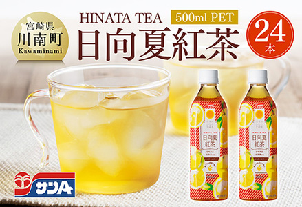 サンA 日向夏 紅茶 HINATA TEA 500mlPET 24本 入り [飲料 日向夏 紅茶 PET ジュース 長期保存 送料無料]