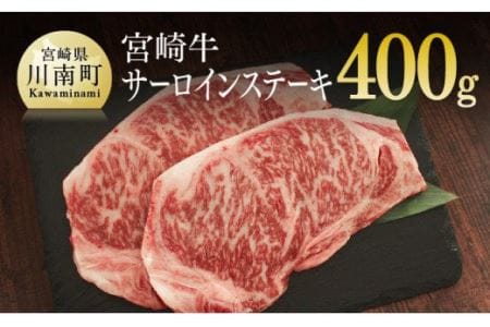 宮崎牛 サーロインステーキ 400g (200g×2)[肉 牛肉 国産 黒毛和牛 肉質等級4等級以上 4等級 5等級 鉄板焼き]