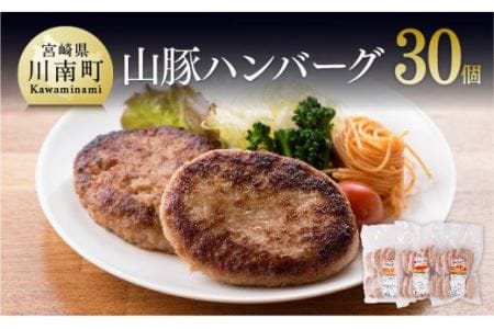 きじょん山豚 ハンバーグ 30個[肉 豚肉 加工品 惣菜 宮崎県産惣菜ブランド豚惣菜 おかず ポークハンバーグ 焼くだけ 簡単調理 たっぷり 大容量惣菜]