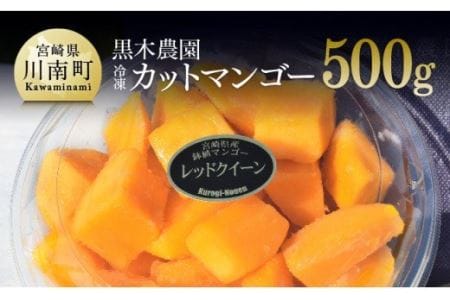 宮崎県産マンゴー　黒木農園の冷凍カットマンゴー（種なし）500g 【 レッドクイーン マンゴー 果物 フルーツ スイーツ 】