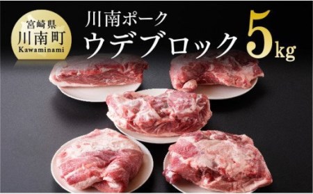 『川南ポーク』豚肉ウデブロック 5kg[国産 九州産 宮崎県産 豚肉 うで肉 ブロック たっぷり 大容量]