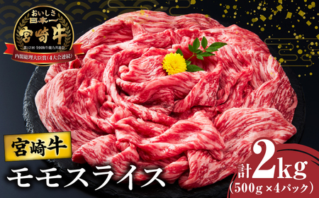 【令和7年1月配送】宮崎牛モモスライス(すき焼き用)計2kg 肉 牛 牛肉 焼肉 国産_T009-023-701