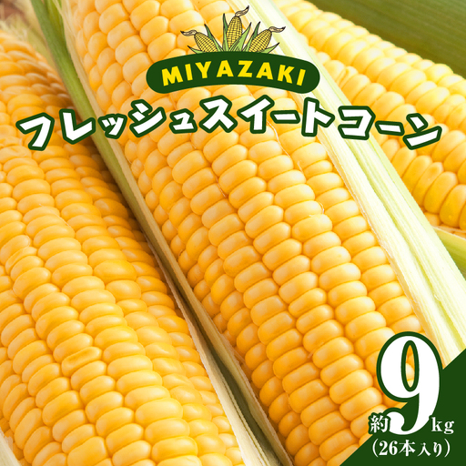 先行予約≪期間限定≫みやざきフレッシュスイートコーン(約9kg) とうもろこし 野菜 旬 おやつ 国産_T015-0055