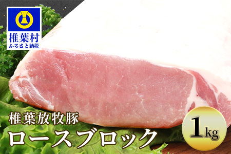 椎葉放牧豚 ロースブロック【合計1Kg】【世界を翔ける 日本三大秘境の 美味しい 豚肉】【1キロ】【好きな量を好きなだけ使えて便利】