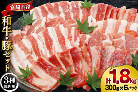 肉 セット バーベキュー 宮崎県産 牛 豚 1.8kg [甲斐精肉店 宮崎県 美郷町 31as0071] 冷凍 小分け 牛肉 豚肉 牛バラ 豚バラ ロース