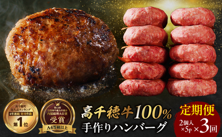[3回定期便] 高千穂牛100%ハンバーグ定期便(2か月ごとに1回お届け)_Tk002-t084