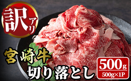[訳あり]宮崎牛 切り落とし(500g) 牛肉 肉 ブランド牛 冷凍 国産 精肉 お取り寄せ 黒毛和牛 宮崎県 [LJ004][ローカルブランディング株式会社]