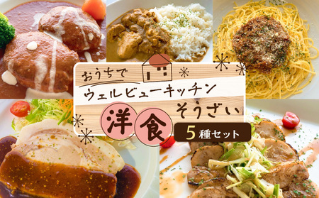 「おうちでウェルビューキッチン」 洋食 そうざい 5種 セット K158-003 惣菜 総菜 おかず ハンバーグ カレー パスタ 豚 豚肉 鶏 鶏肉 黒豚 桜島