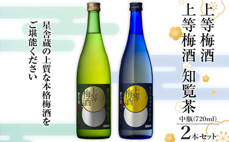 上等 梅酒 ・ 上等 梅酒 知覧茶 中瓶 2本 セット K204-003 酒 詰め合わせ プレゼント ギフト 贈り物 贈答