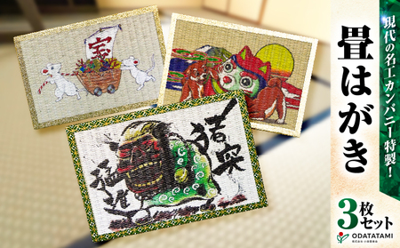 現代の名工カンパニー特製! 畳はがき ( はがき 3枚 セット ) K348-011 ハガキ 葉書 ポストカード 郵便 畳 たたみ 絵柄 干支 干支 受賞 壁飾り 小物置き 花瓶置き 小田商会 ふるさと納税 鹿児島 鹿児島市 おすすめ ランキング プレゼント ギフト