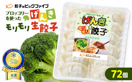 げんき モリモリ 生餃子 72個 K027-010_01 餃子 ギョーザ 肉 豚肉 国産 惣菜 総菜 野菜 中華 鍋 TV紹介 全国冷凍野菜アワード 金賞 受賞 加工品 ブロッコリー 冷凍 ビッグファイブ 鹿児島 おすすめ ランキング プレゼント ギフト
