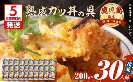 【 5営業日以内に発送 】鹿児島県産 熟成 カツ丼 の 具 30食パック K258-007_03 肉 豚肉 惣菜 総菜 冷凍 スピード配送 最短 すぐ届く お急ぎ