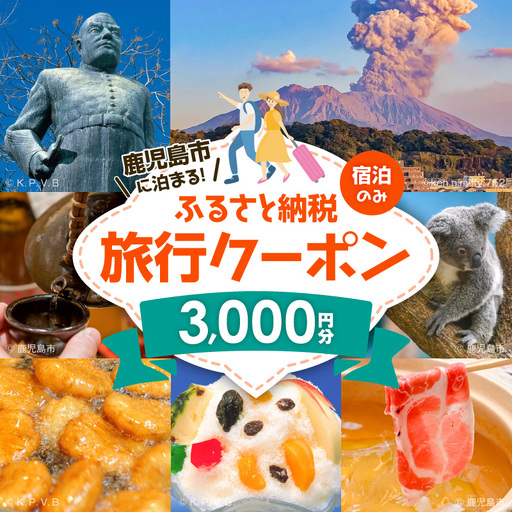 鹿児島市の宿泊のみに使えるふるさと納税旅行クーポン[3,000円分] K349-002_03 トラベル ツアー 宿泊 国内旅行 鹿児島旅行