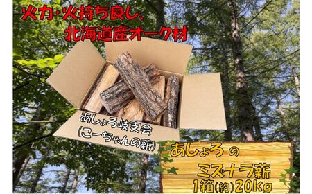 あしょろのミズナラ薪 約20kg[足寄町][合同会社tetote]北海道産 ミズナラ 乾燥薪 まき 薪ストーブ マキ 木材 キャンプ 焚火 燃料 北海道 国産 アウトドア ナラ薪 ソロキャンプ [BEBD001]