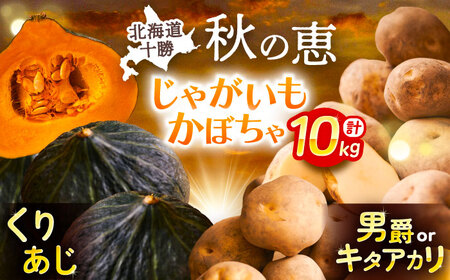 [ふるなびWEEK対象] 北海道産 じゃがいも&かぼちゃ 計10kg(じゃがいも6-7kg・かぼちゃ3-4kg) [BEAA025]