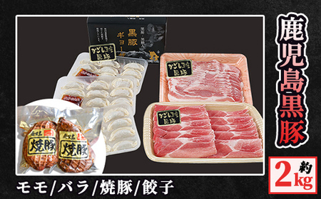 鹿児島黒豚1kg+焼豚・餃子セット 5617-1