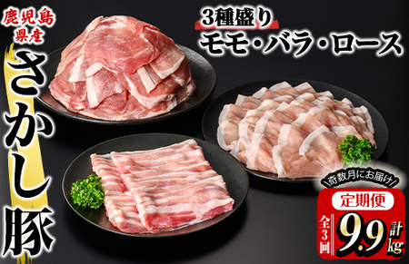 [3回定期便]鹿屋産さかし豚3種盛り 3.3kg 2478