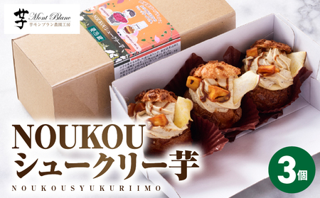 NOUKOUシュークリー芋 3個入り KN035-008-01 菓子 お菓子 スイーツ デザート シュークリーム クッキーシュークリーム 芋 紅はるか 紅ハヤト 桜島溶岩 石焼き芋 クリーム いも お おいも 極上 冷凍 人気 美味しい おいしい おやつ 大隅半島農林文化村 鹿児島 鹿屋市 おすすめ ランキング プレゼント ギフト