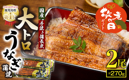 [ 敬老の日ギフト ]日頃の感謝を込めて 鯉家特製 大トロうなぎ蒲焼(135g×2尾) KN040-002-01k 期間限定 敬老の日 鹿児島県 大隅産 国産ウナギ 蒲焼 鰻 魚 鰻重 鰻丼 かば焼き 土用の丑の日 真空 冷凍 鯉家 ふるさと納税 鹿児島 鹿屋市 おすすめ ランキング プレゼント ギフト