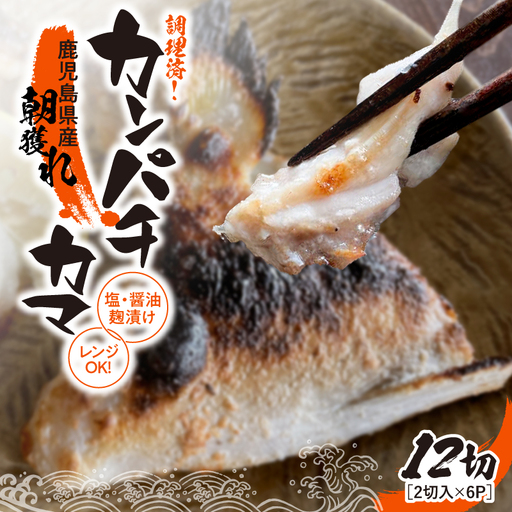 調理済み ！ カンパチ カマ塩 ・ 醤油麹 （ こうじ ） 漬け 12切 （ 焼 タイプ ） KN037-002-04 魚 麹漬け